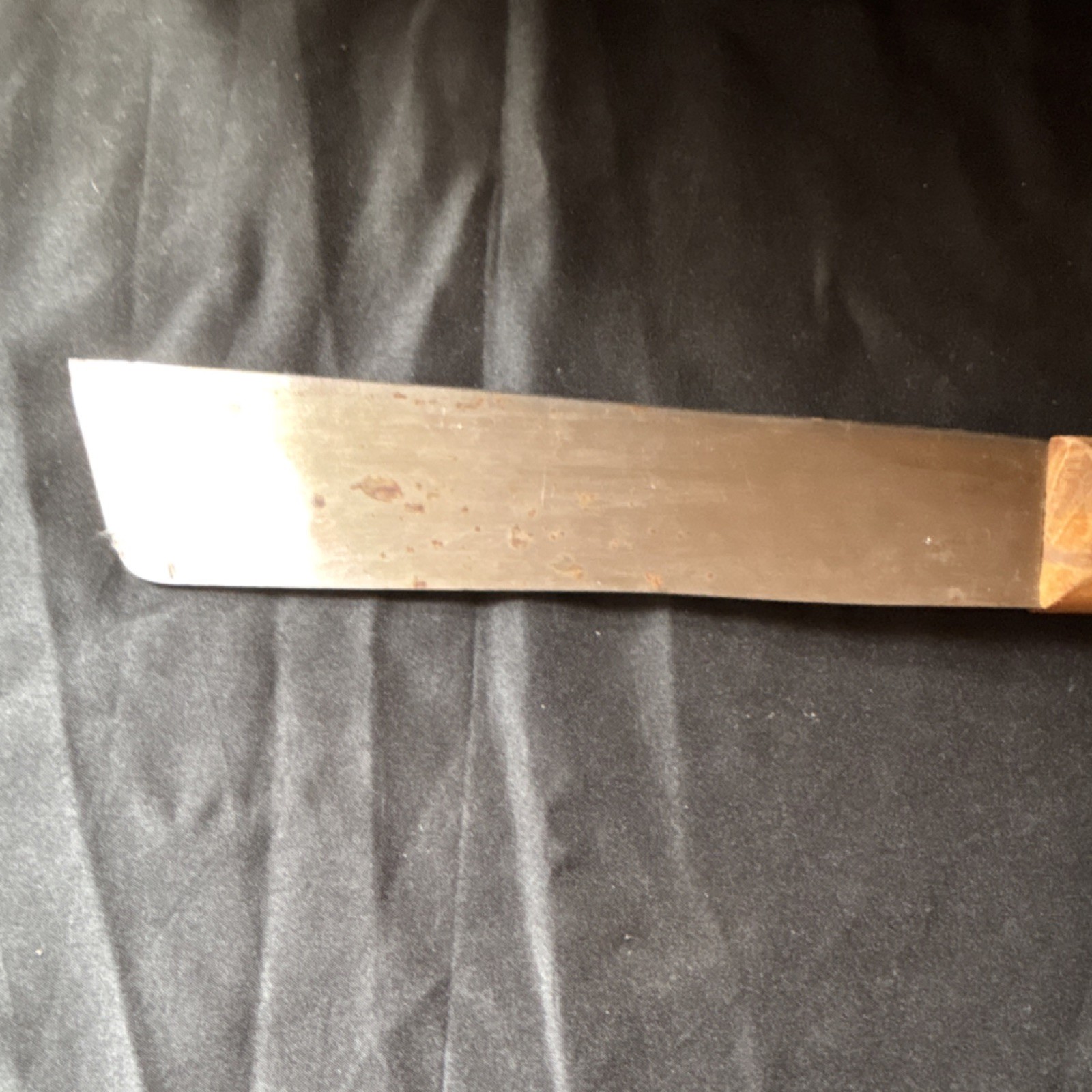 Samla Vintage Bowie Knife Wood Handle Steel Blade Over 5in Straight Back