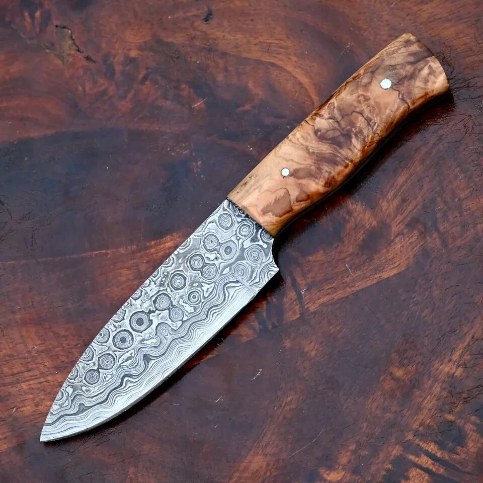 Damascus Hunting Knife Custom HandMade – Hand Forged Damascus Steel Blade 2476