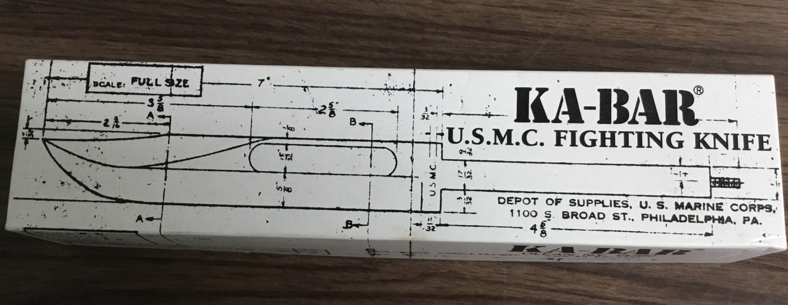 Vintage Ka-Bar U.S.M.C. Fighting Knife 1217 W/Sheath. NOS IN BOX WITH PAPERS