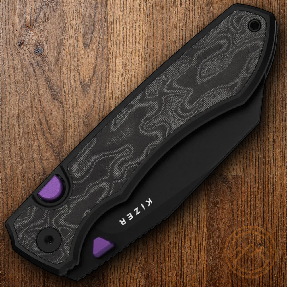Kizer Cutlery Folding Knife 3.38″ S45VN Steel Blade Aluminum/Micarta Handle