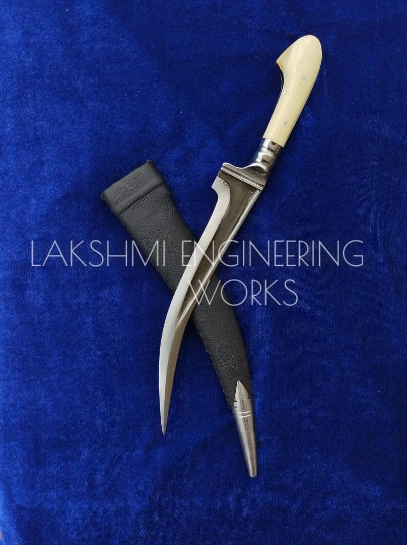 12 inch ,taksali pechkabaj- sikh daggers- blunt metal dagger with BONE handle