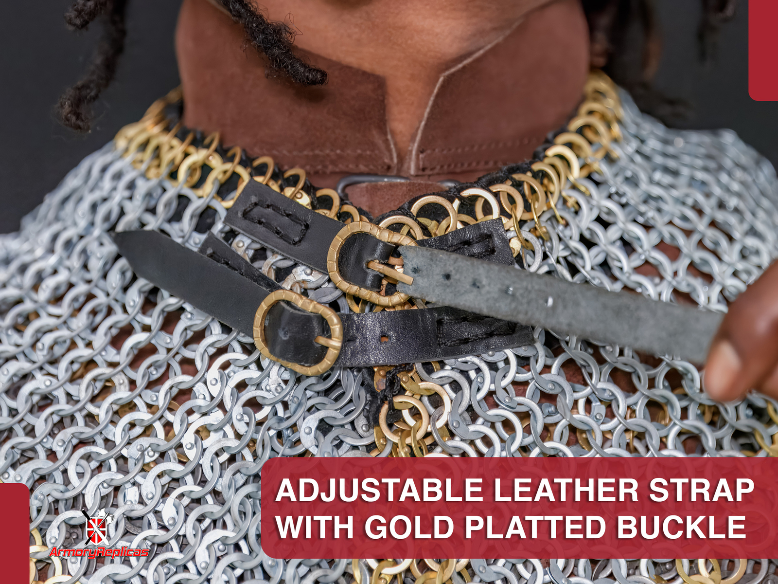 Stainless Steel Aventail Chainmail Collar 9 mm Riveted Medieval Armor LARP SCA