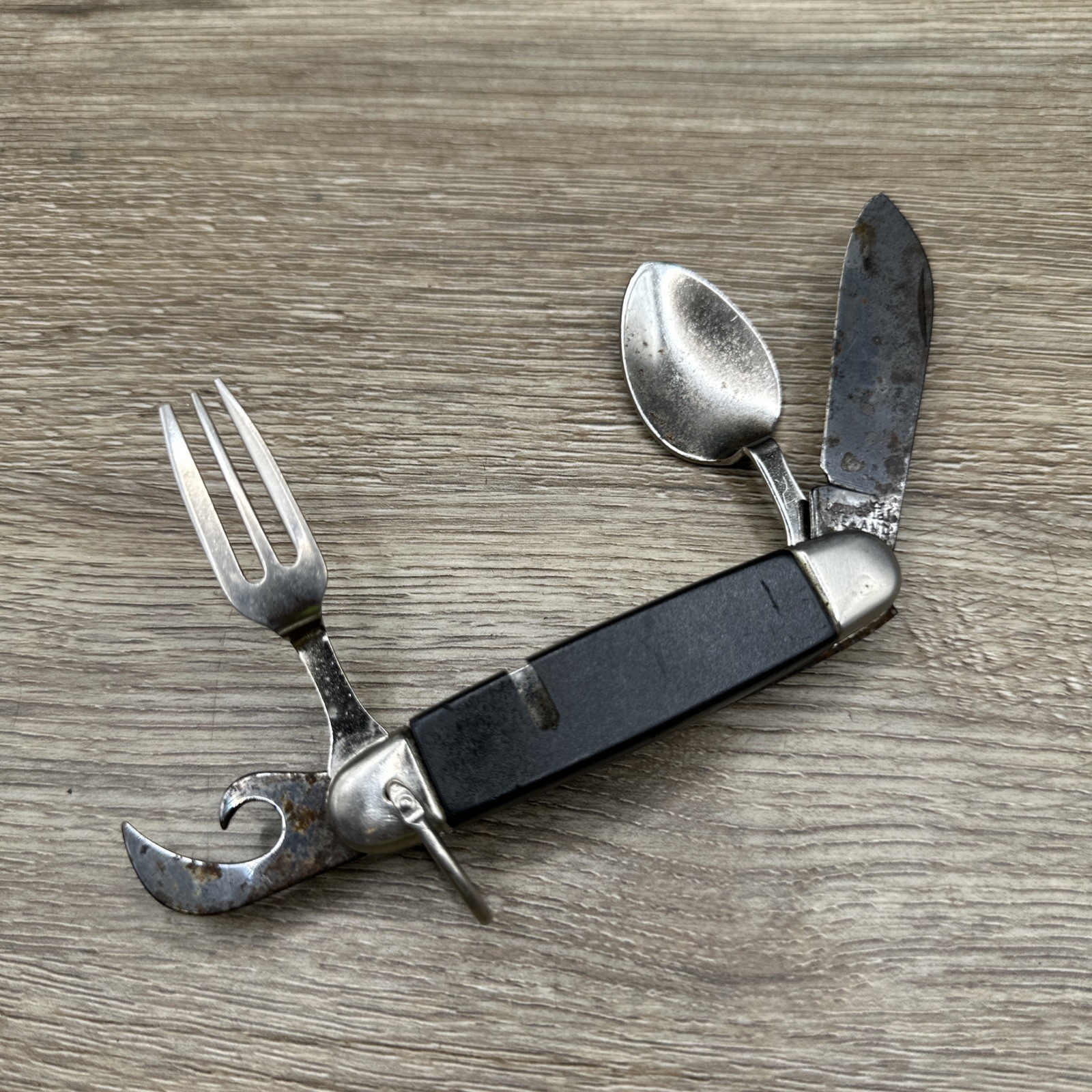 VTG POCKET KNIFE Camper Imperial Ireland Hobo Folding Fork Spoon Utensil