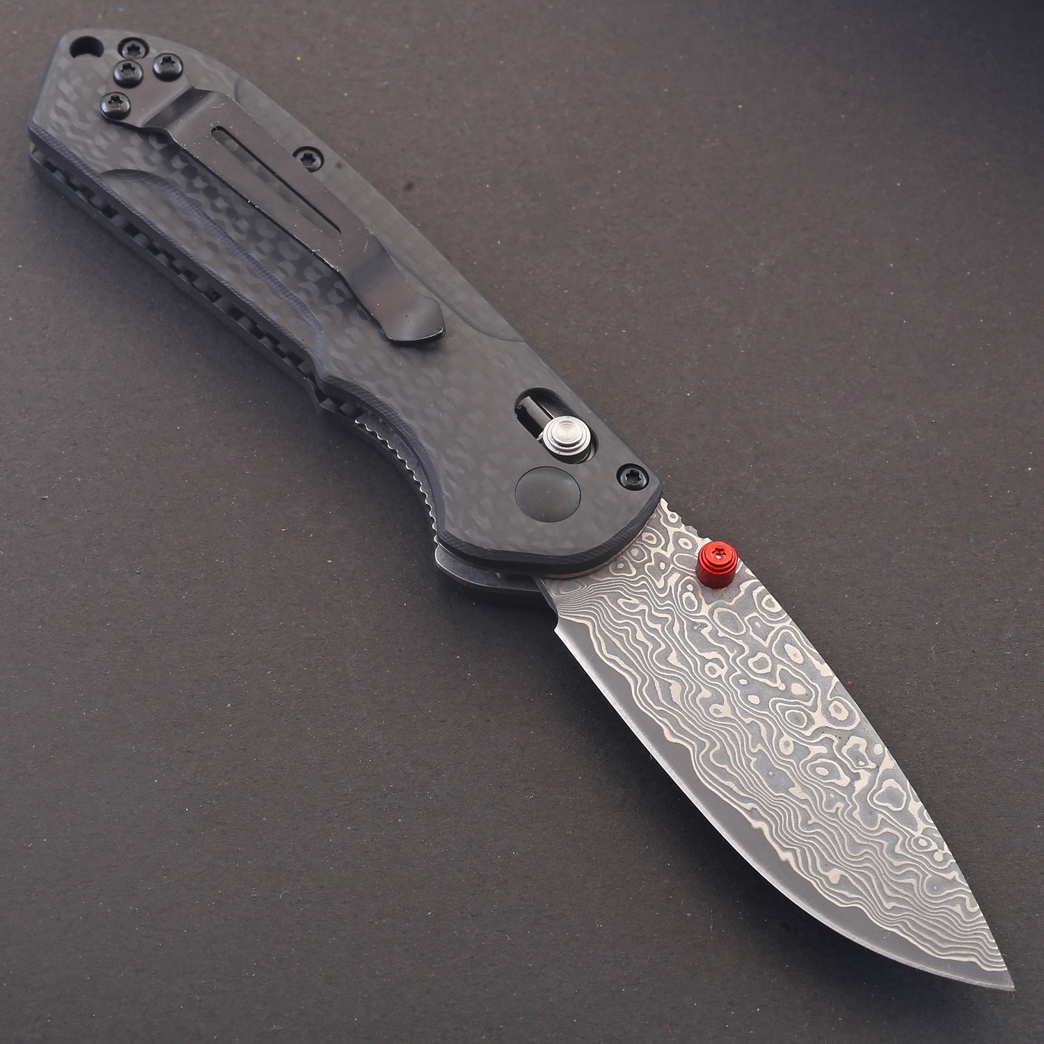 Carbon Fiber Handle Axis Lock Damascus steel Blade Tactical Pocket Knife 2025