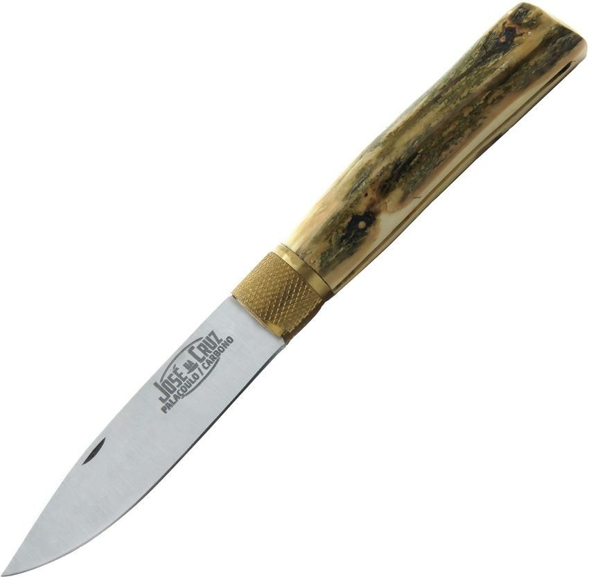 JOSE DA CRUZ Large Rustica Folding Knife 3.25″ Carbon Steel Blade Wood Handle