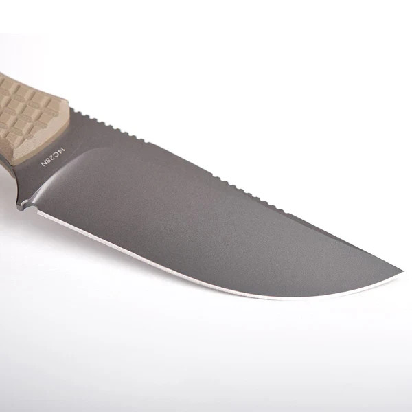 Vosteed Mink Fixed Blade Knife Sand G10 Handle 14C28N Plain Destroyer Gray D0107