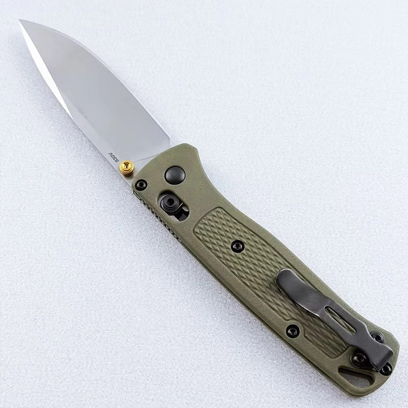 Benchmade CU535-SS Bugout Green Grivory Handle CPM-S30V Drop-Point Folding Knife