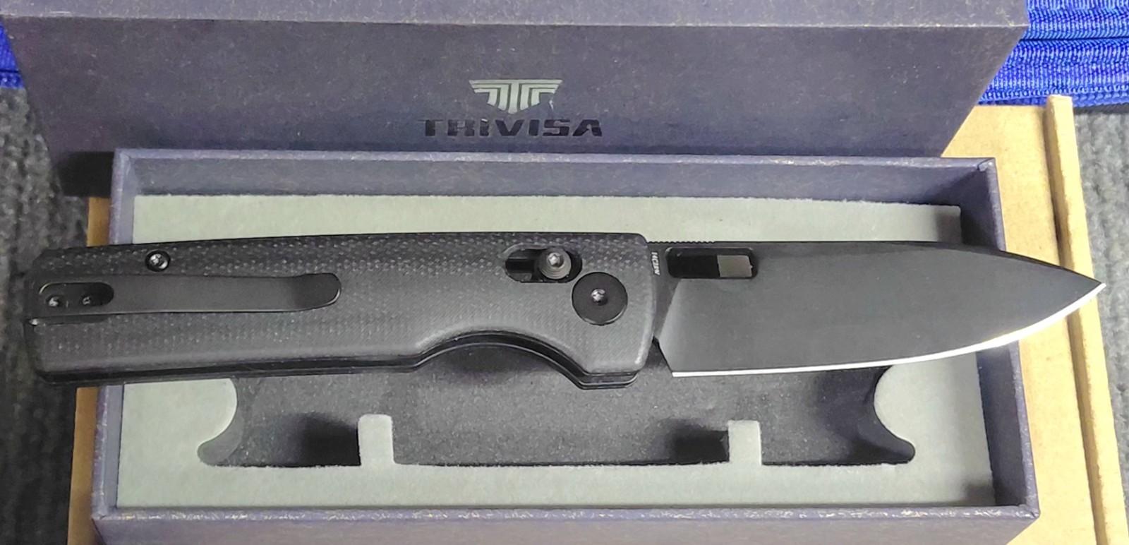Trivisa Sabretooth Folding Pocket Knife 14c28n W/Black Micarta, Ty29-bm-14