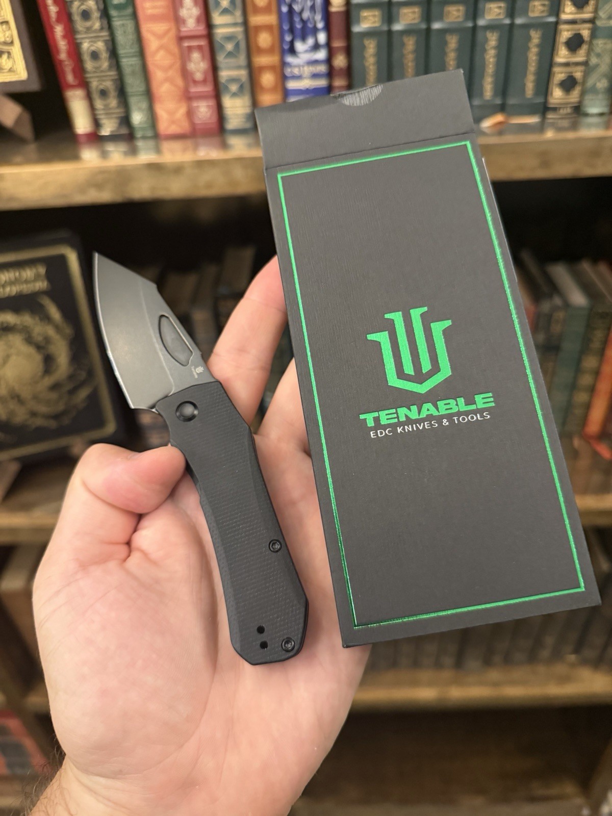 Tenable Knives Loki Linerlock Black Micarta Folding Nitro-V Pocket Knife B1058A1