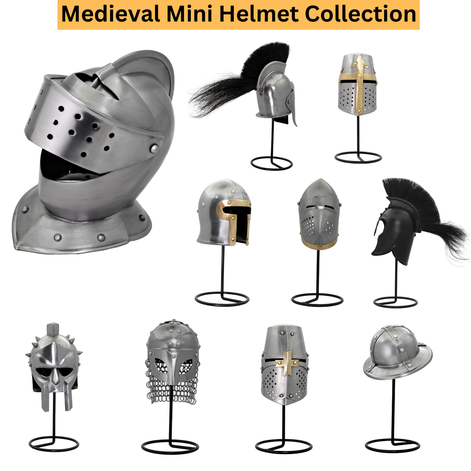 MEDIEVAL MINI ROMAN HELMET COLLECTION FOR DISPLAY MINIATURE HOME DECOR & GIFTS