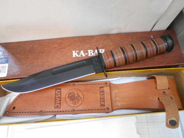 KA-BAR 1217 USMC Knife Carbon Steel USA Made