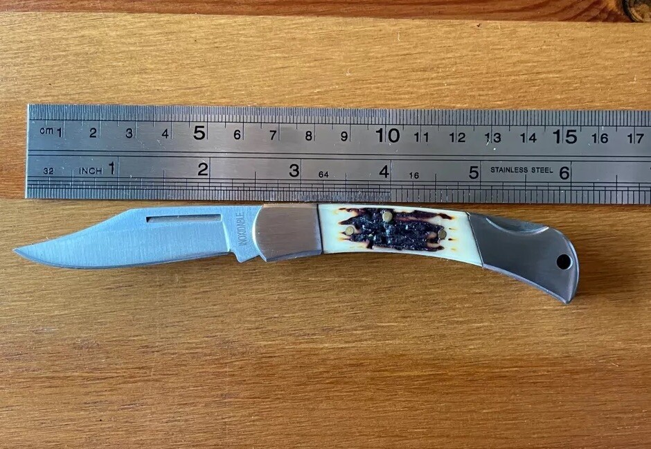 2.3” Spanish Navaja Pocket Knife deer antler imitation lock back – US Seller