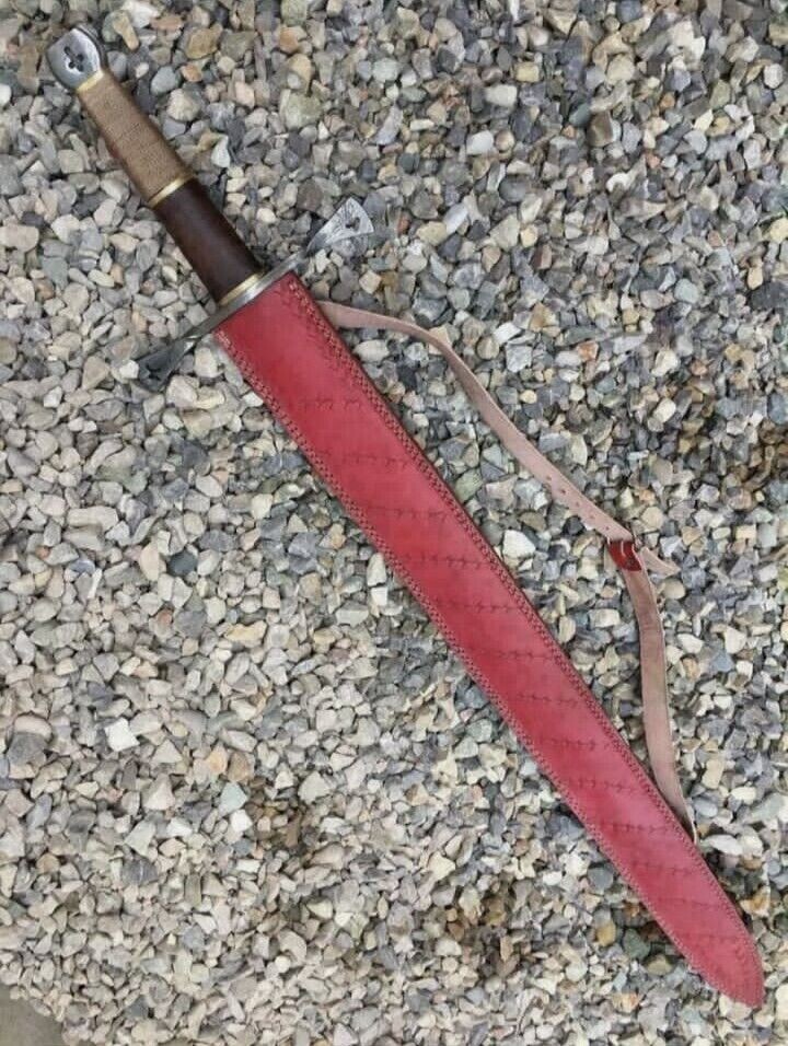 AWESOME SWORD CUSTOM HANDMADE 36 INCHES DAMASCUS STEEL HUNTING SWORD WITH SHEATH