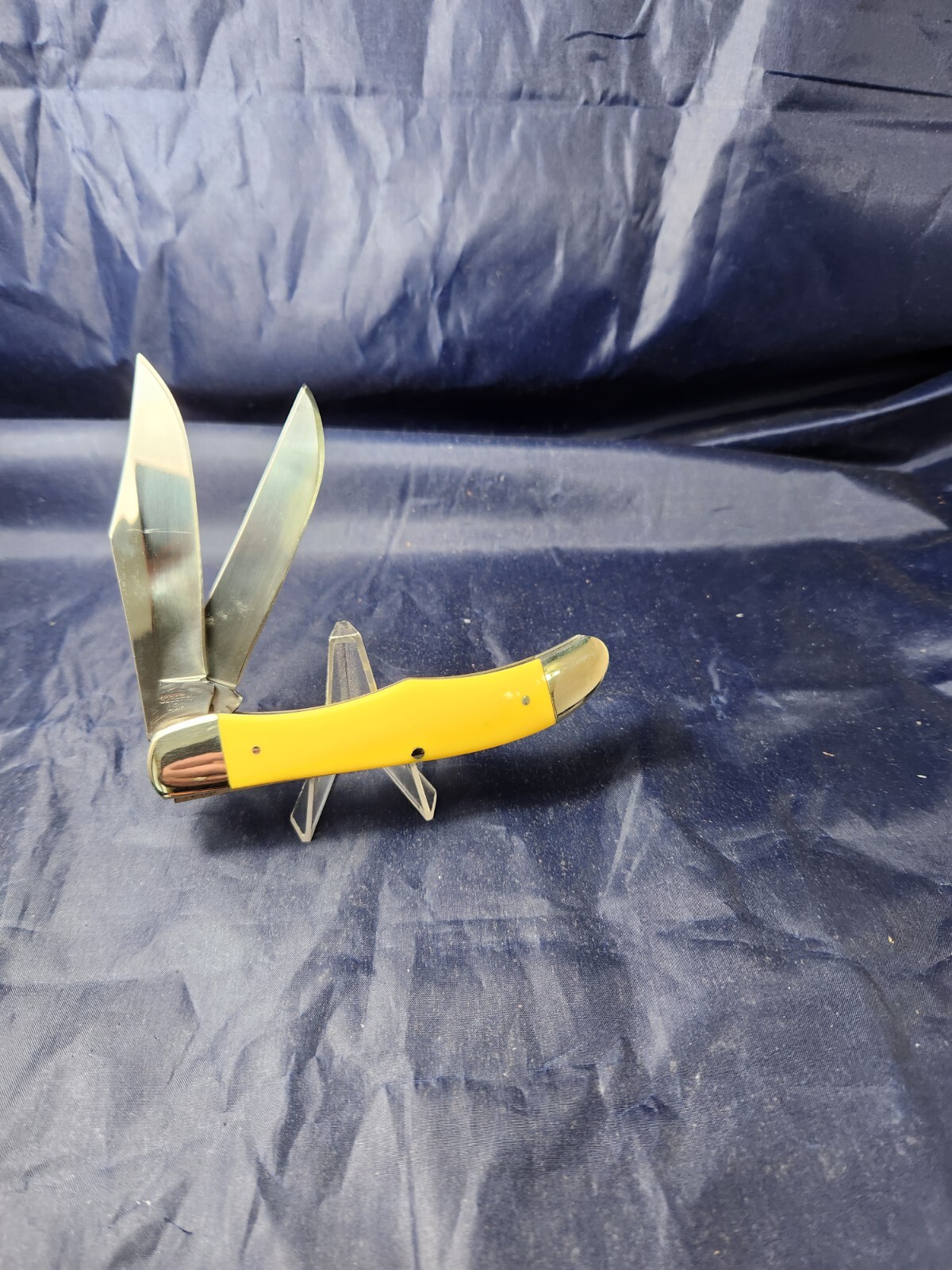 Moore Maker USA 3239FH Folding Hunter Knife Yellow Delrin Handles NEW