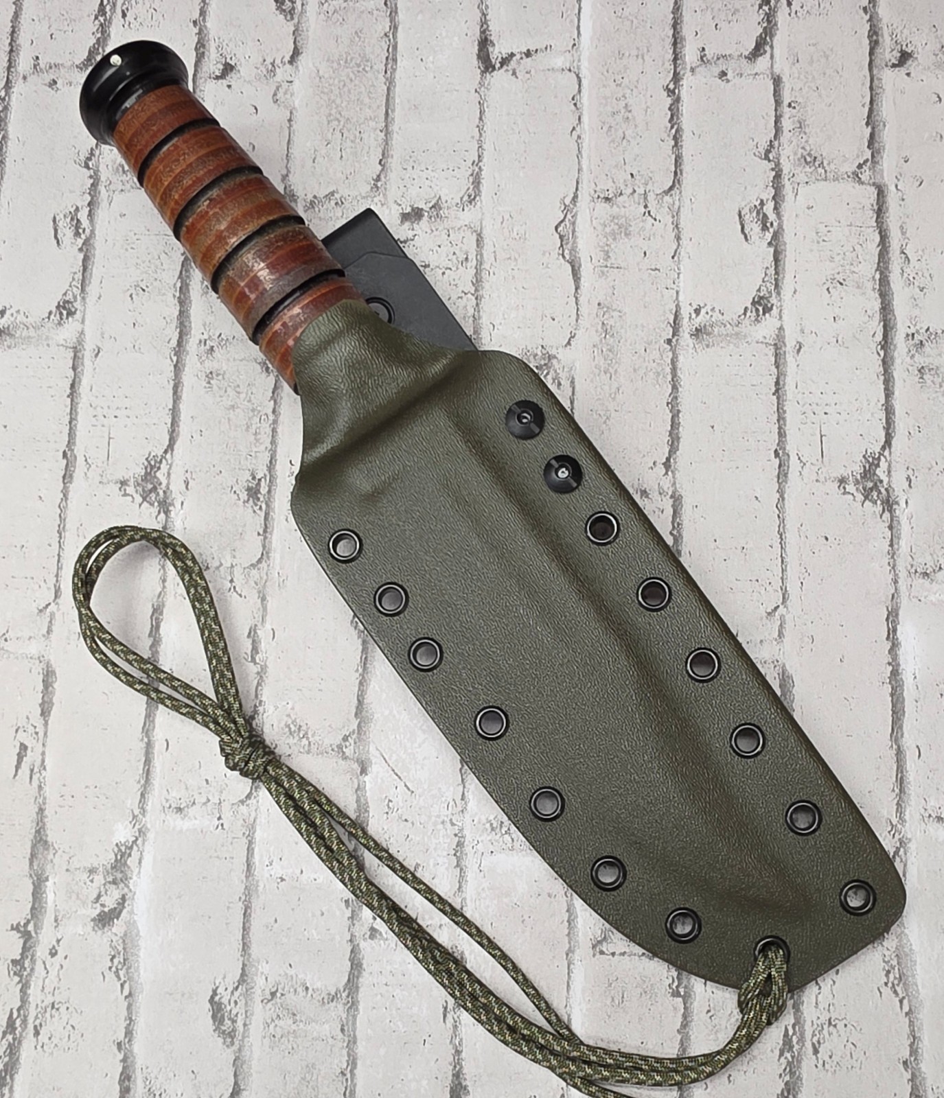 KYDEX SHEATH for KA-BAR 1217 USMC FIGHTING KNIFE, DROP CLIP, HAND MADE, KAKY488