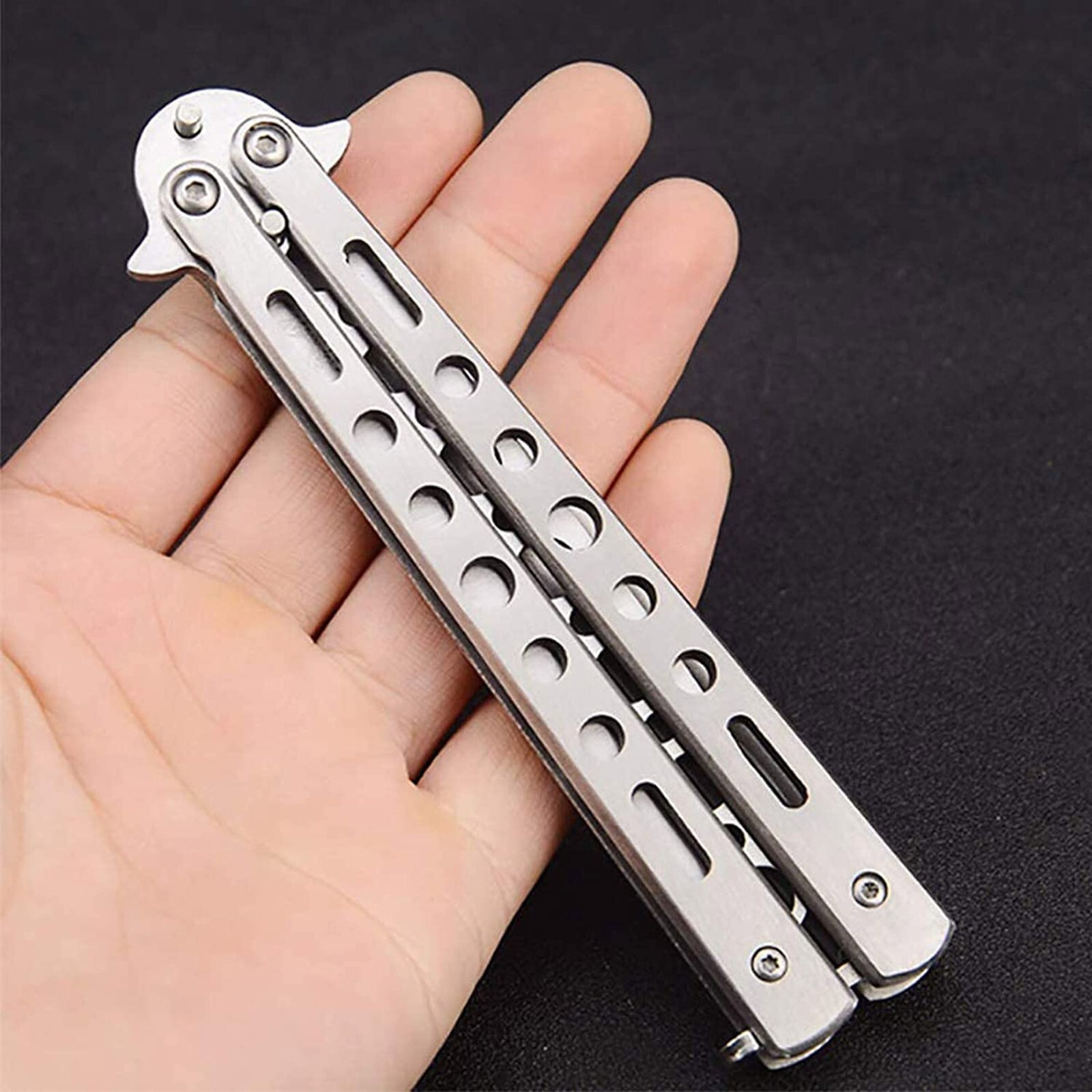 Butterfly Trainer Training Dull Knife Tool Black Metal Practice