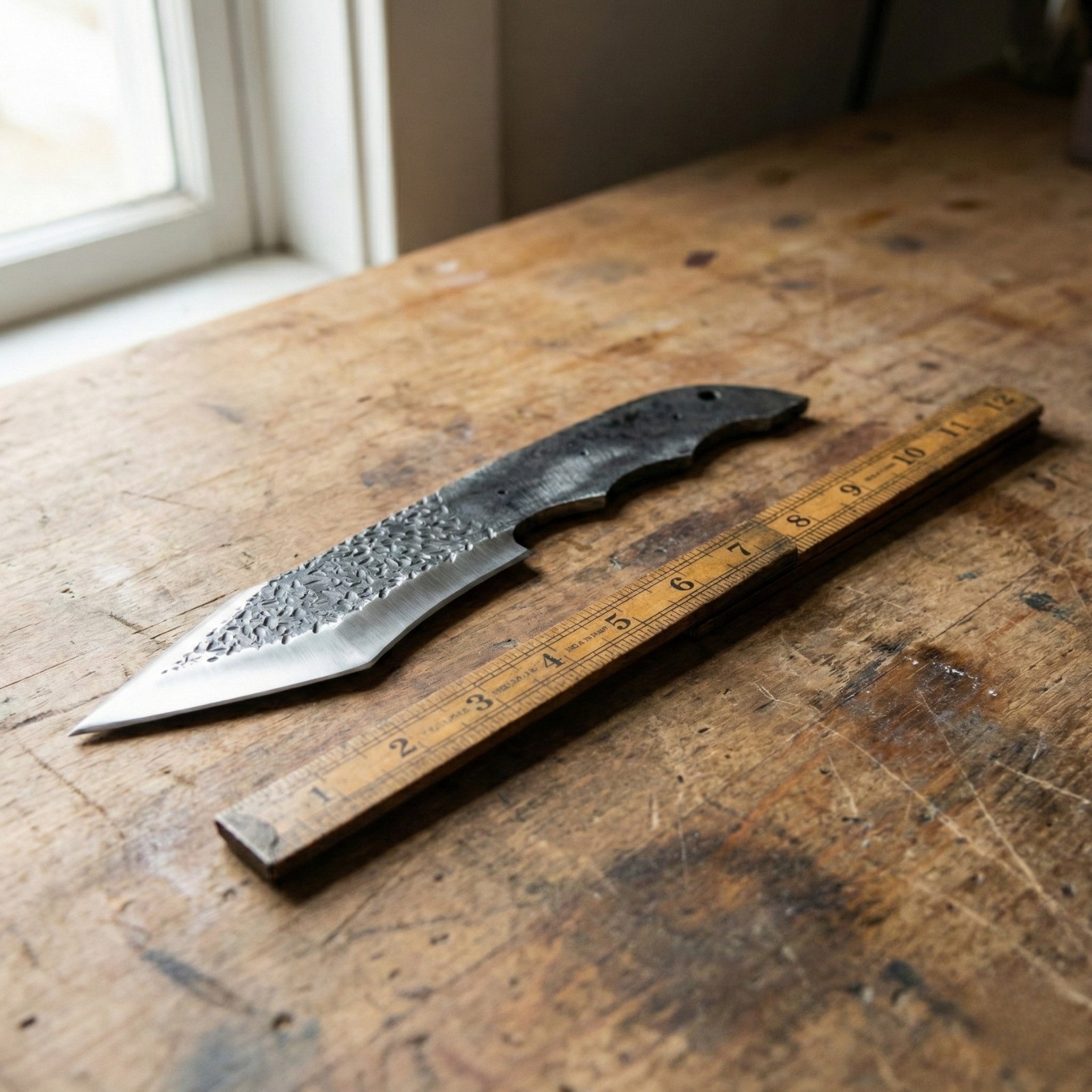 Knife Making Blank High Carbon Steel Full Tang DIY Skinner Blade (No Sheath)
