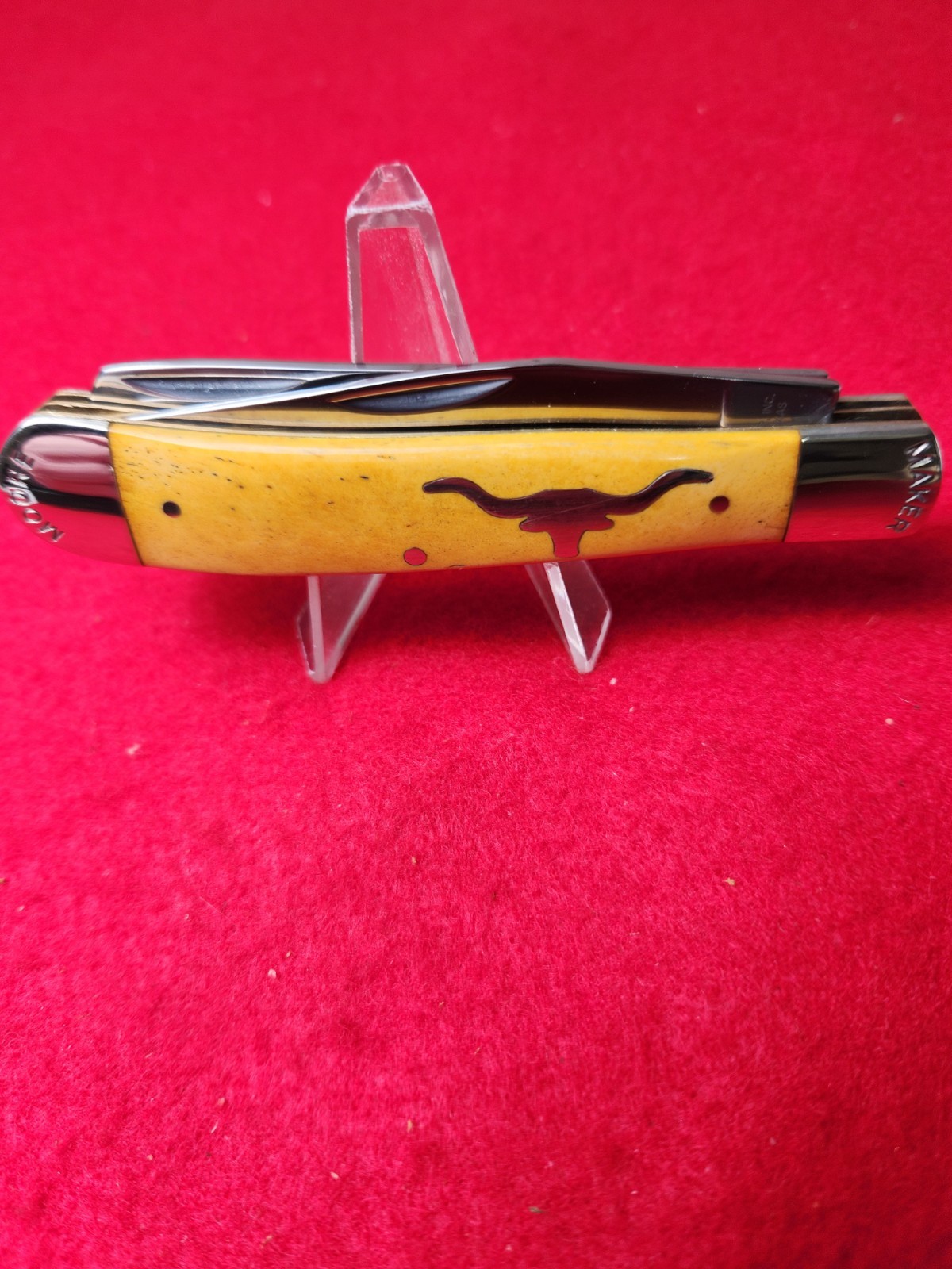 Moore Maker Matador, Texas 5202 LH Longhorn Trapper Knife Yellow Bone 2020 NIB