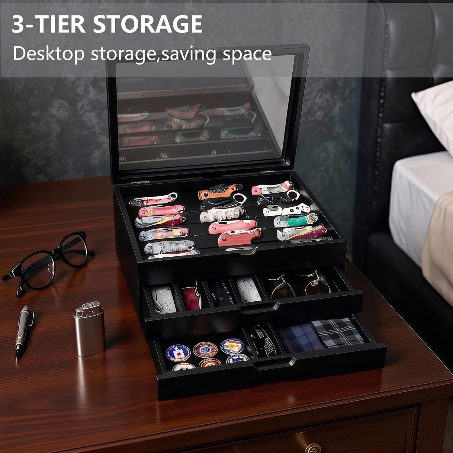 Wood Pistol Rack for Gun Safe – Handgun & Revolver Storage – Gun Safe Organizer