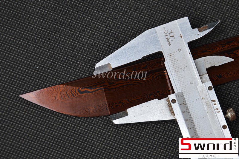 Bloody Red Folded Steel Naked Blade Japanese Wakizashi Blank Sword Real Sharp