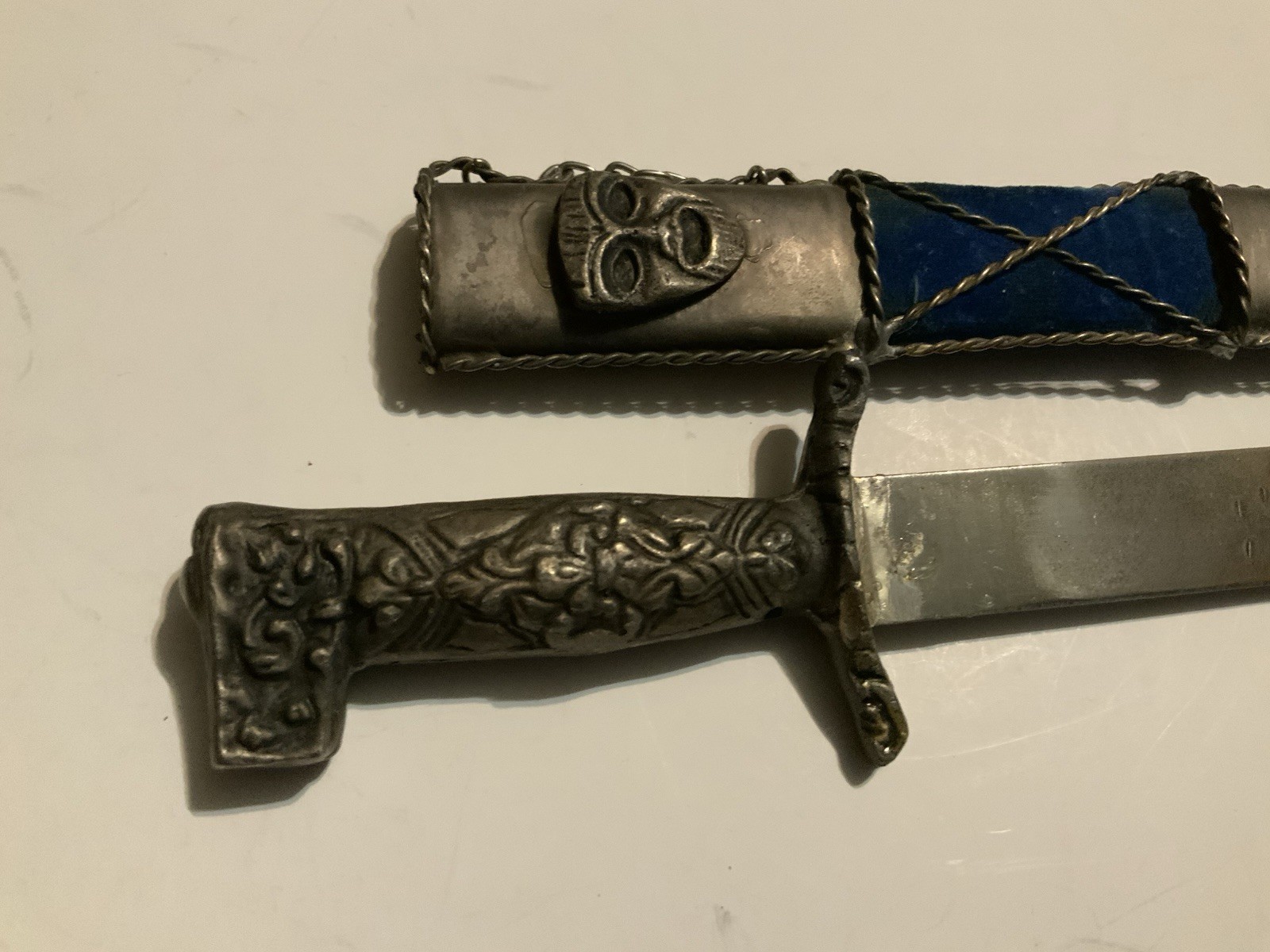Vintage Greek Dagger Blue Marked 1821 On Blade
