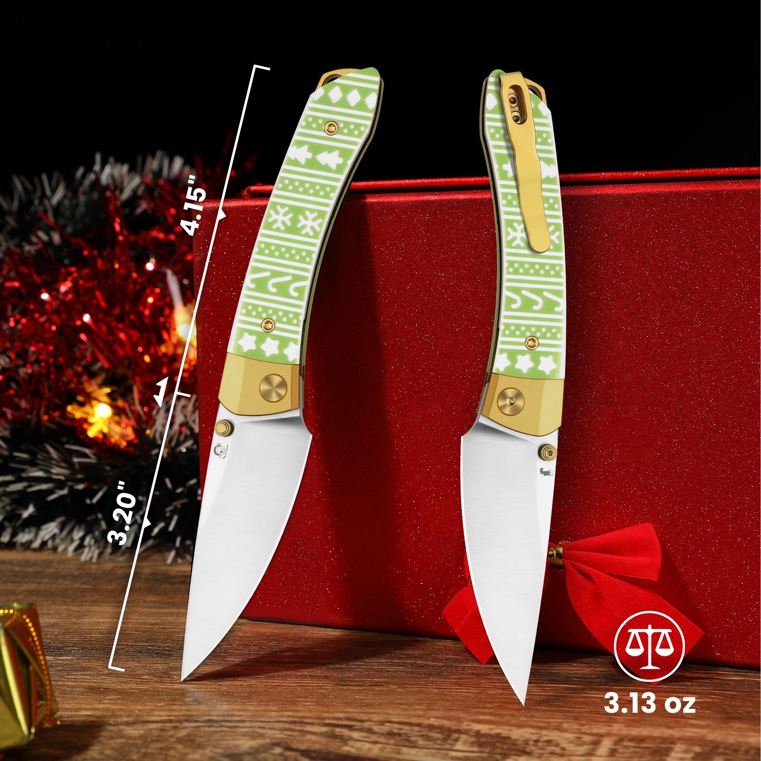 Kizer Mini MoMo Christmas Gift Folding Knife S45VN Blade Aluminum & G10 Handle