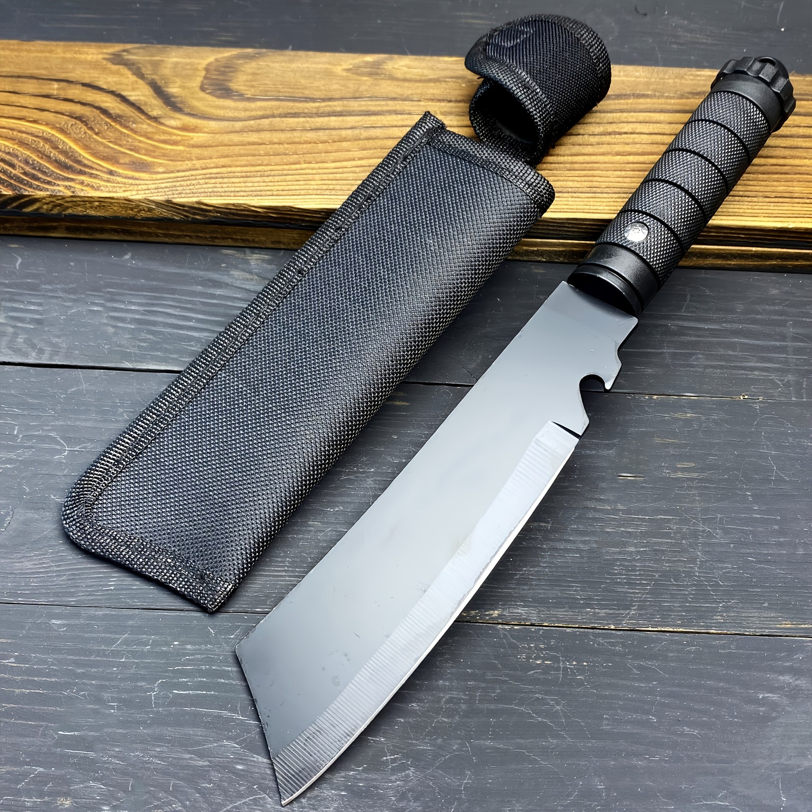 2026 Duty Fixed Blade Outdoor Survival Knife-11.8″ Straight Blade & Black Handle
