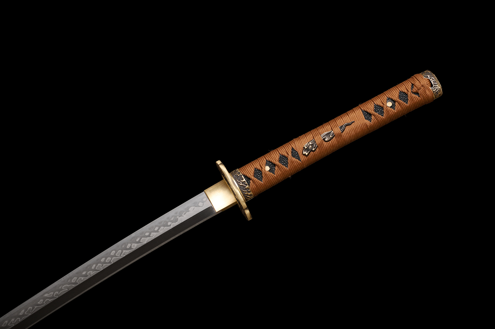 Polished Japanese Samurai Katana Sword L6 Steel Clay Tempered Real Hamon