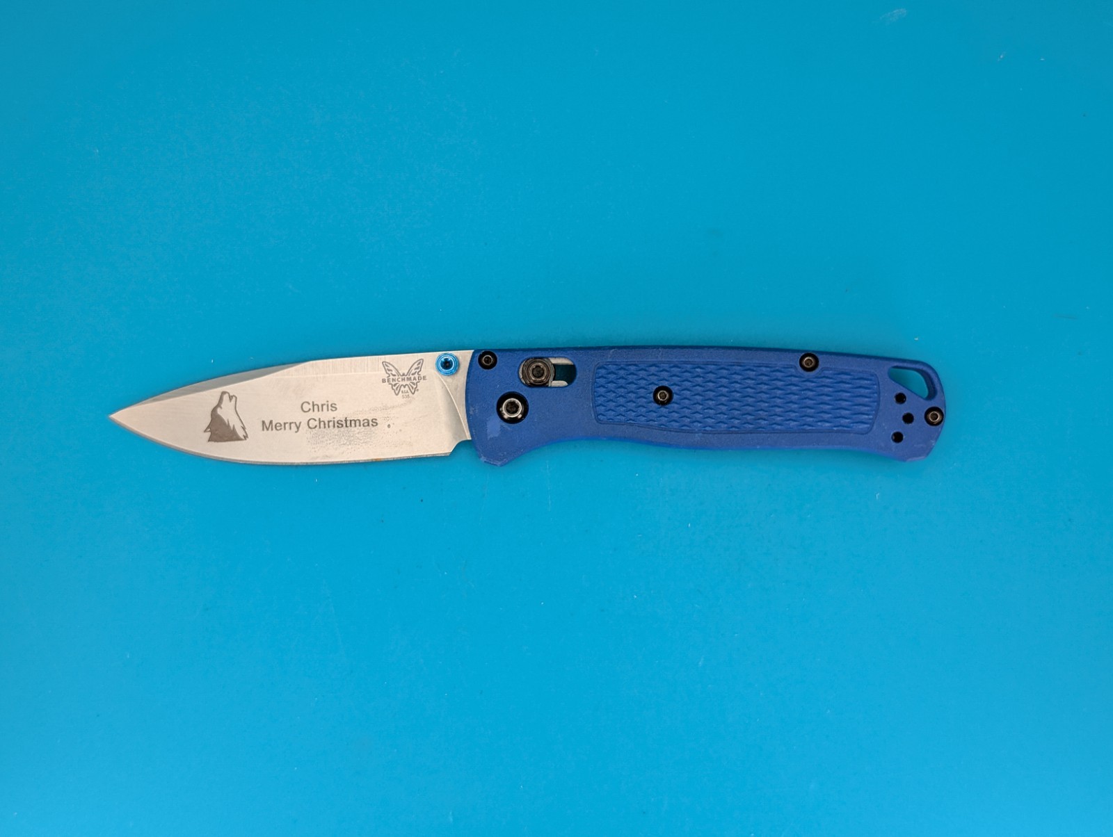 Benchmade Griptilian 535 Blue Handles 3.45″ S30V Satin Tanto Drop Point AXIS