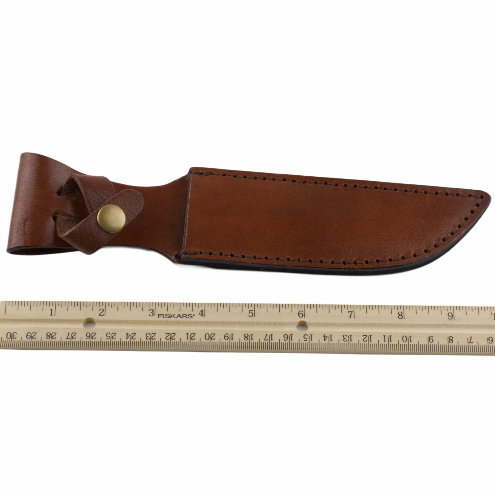 Brown Leather Straight Fixed Blade Knife Sheath Fits 6″ Blade