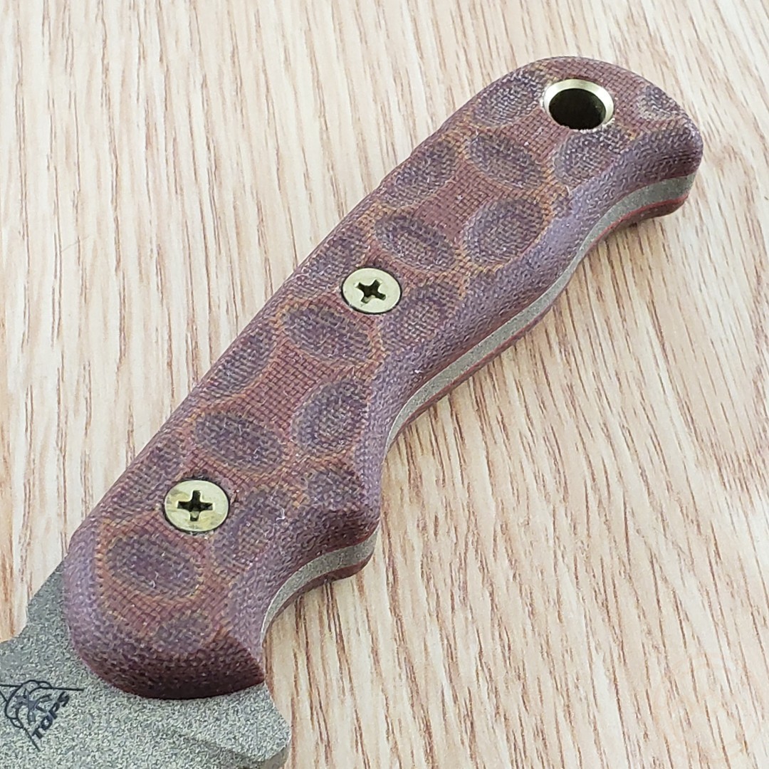 TOPS Tex Creek 69 Fixed Knife 4″ 1095 Tool Steel Drop Point Blade Micarta Handle