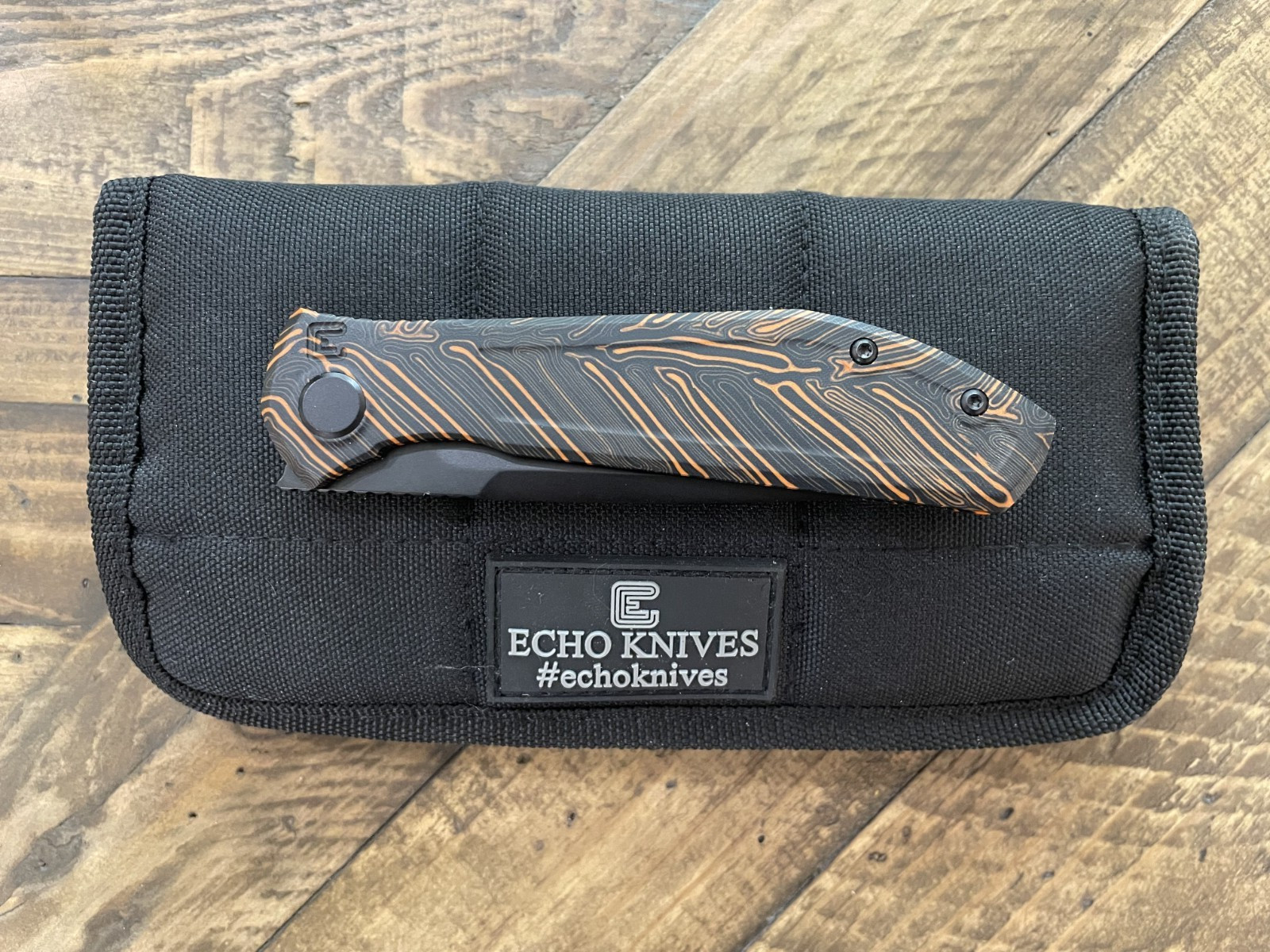 ECHO BY CKF Splinter Linerlock Orange & Black G10 Folding CPM-S35VN Knife 08OR