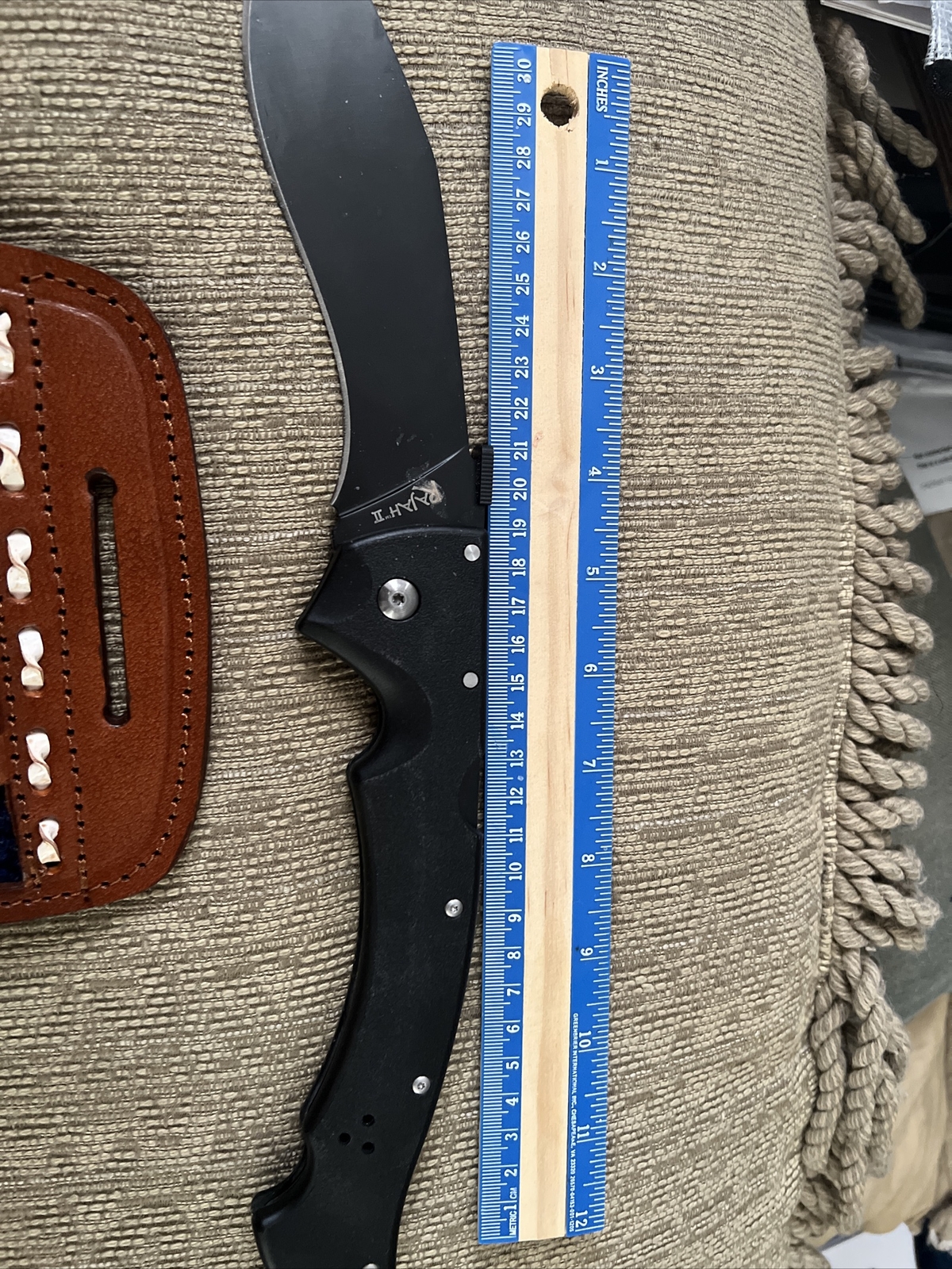 Leather knife sheath/Holds 6in Folding Knife Included Also HoldsGlock Mag/pliers