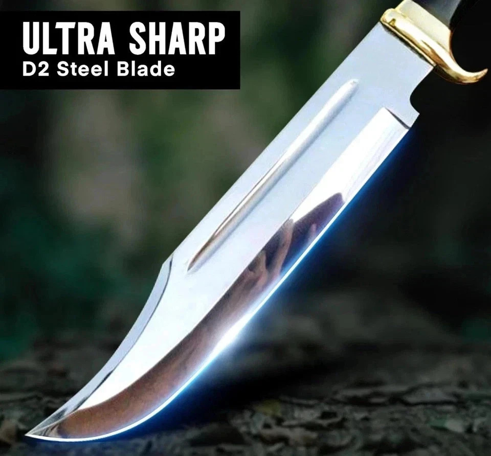 18″ HAND FORGED Hunting Crocodile Dundee High Polish Survival Bowie Knife+Sheath
