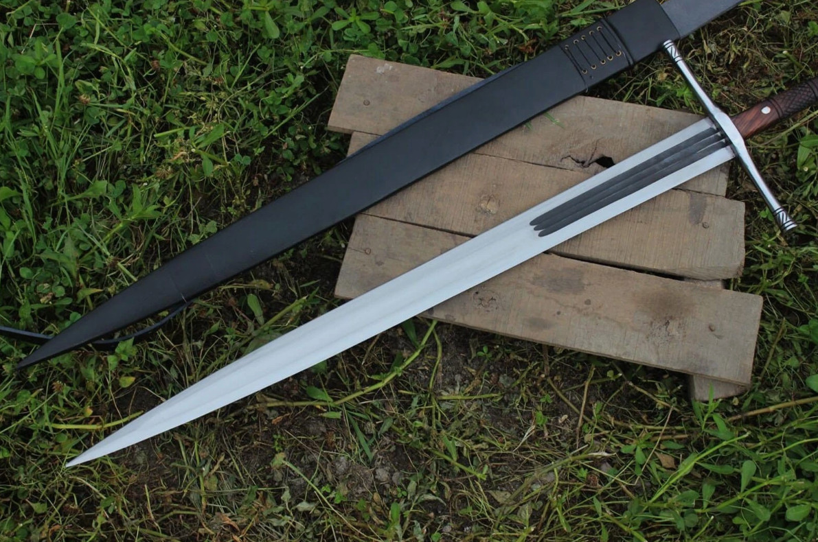 Carbon Steel Hand Forged Viking Sword Battle Ready Medieval Sword With Scabbard