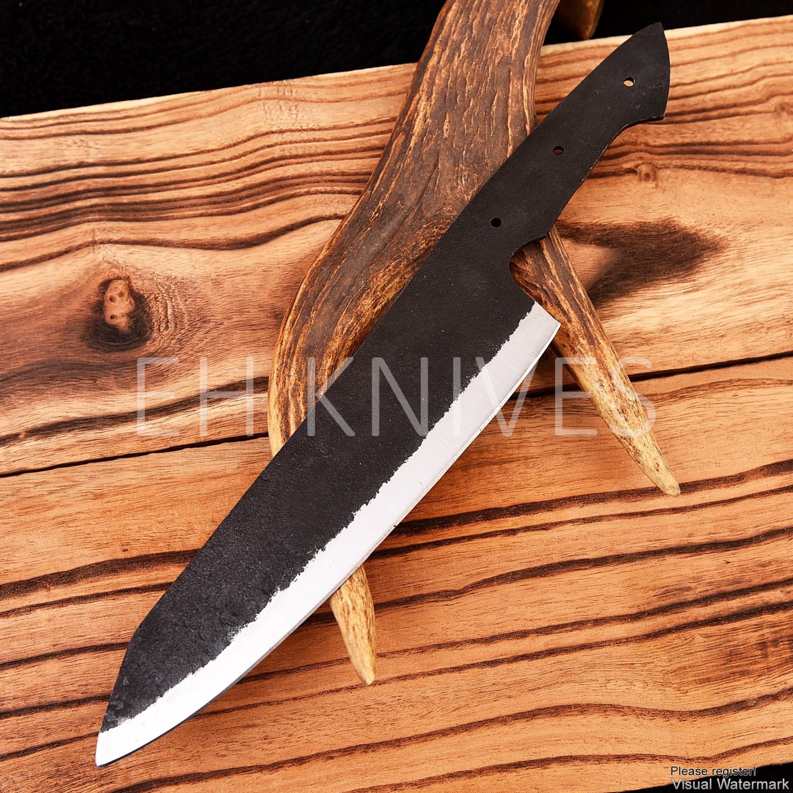 12»CUSTOM FORGED 1095 CARBON STEEL HUNTING/CAMPING CHEF BLANK BLADE KNIFE