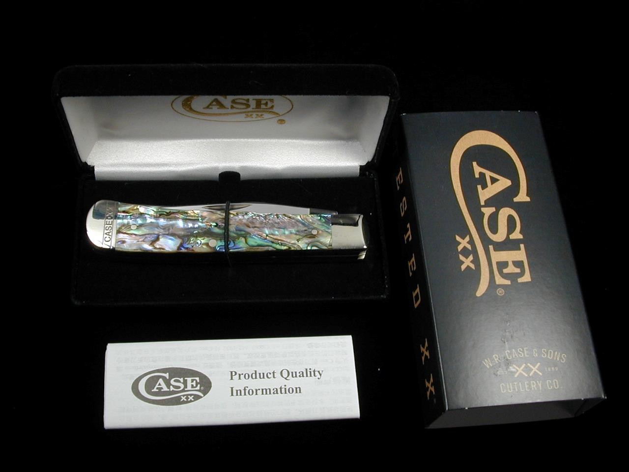 CASE XX 2024 ABALONE PEARL TRAPPER KNIFE COINED BOLSTER RARE 12000 NIB 8254 SS