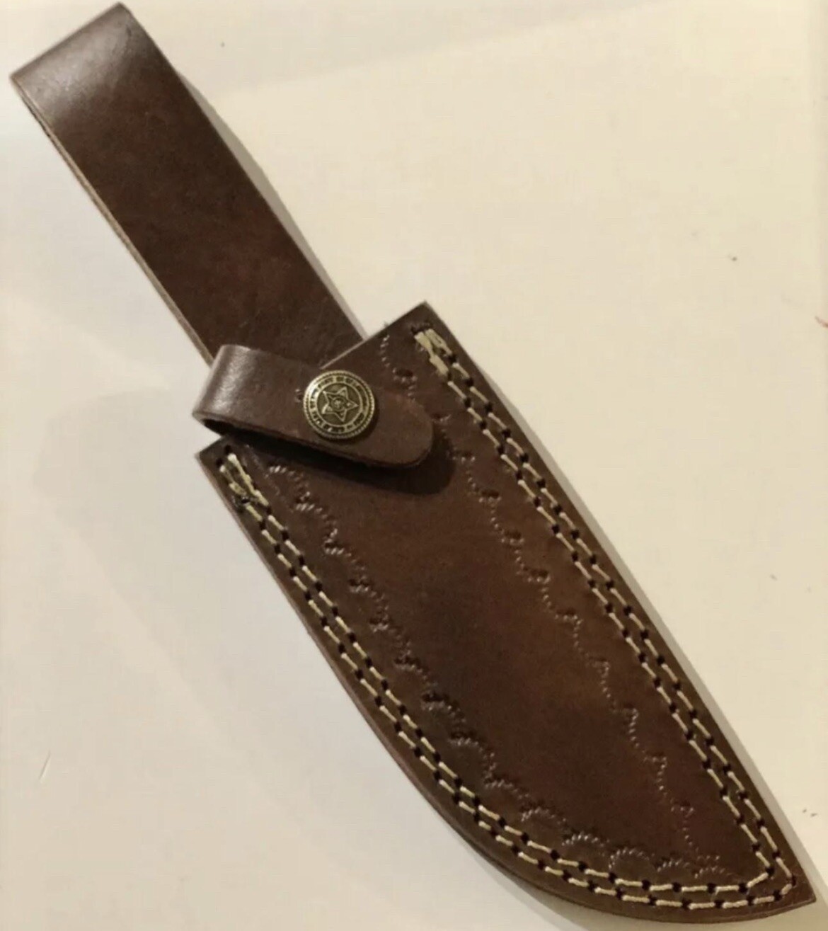 CUSTOM HANDMADE DAMASCUS STEEL HUNTING SKINNING KNIFE STAG ANTLER HANDLE
