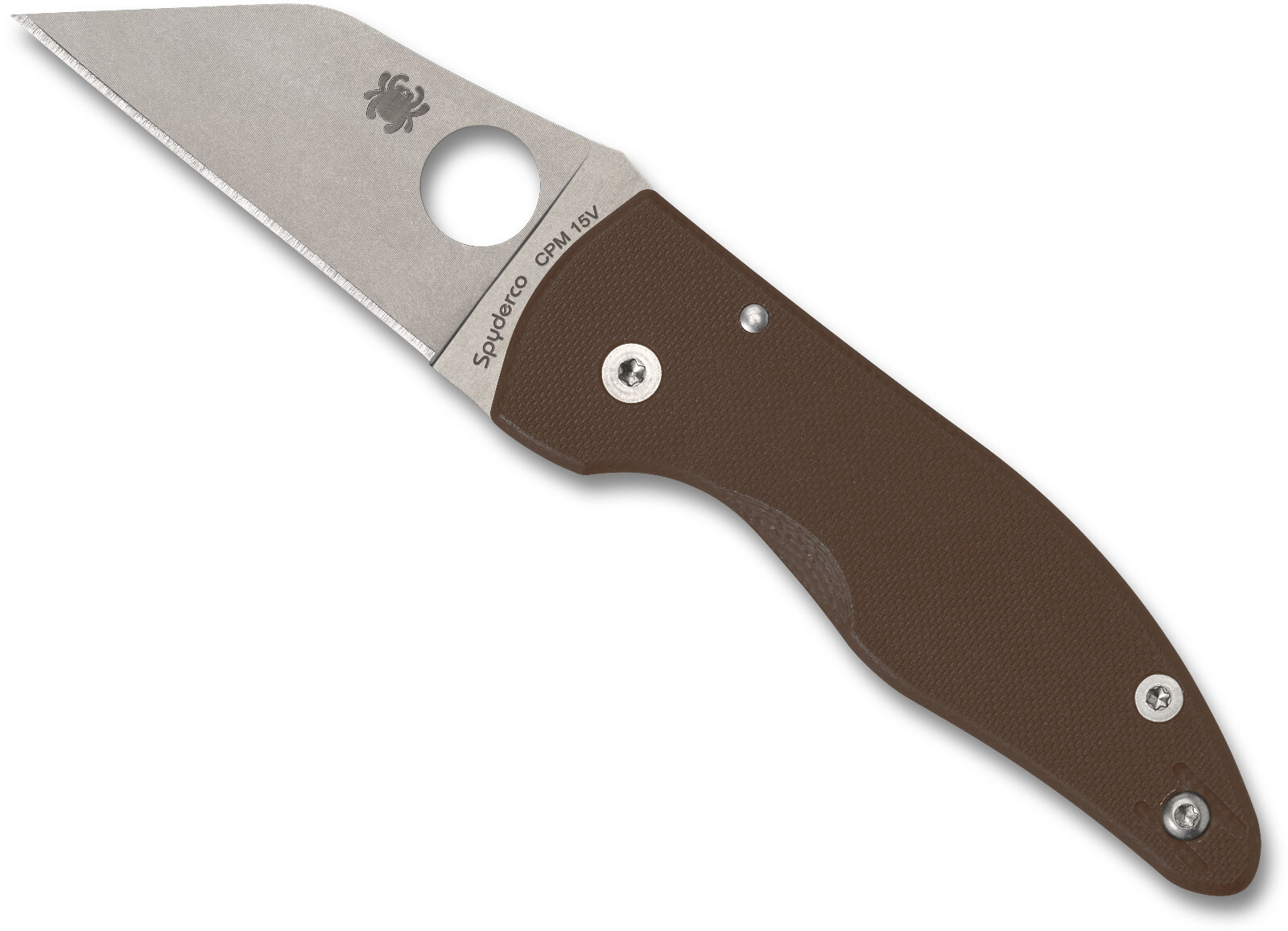 SPYDERCO MicroJimbo Brown G-10, Satin CPM 15V Steel, Plain Edge, C264GPBN15V NEW