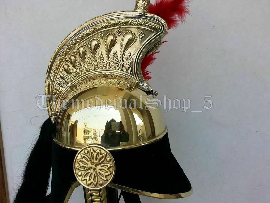 French Officer’s Brass Helmet WITH STAND SCA HANDMADE