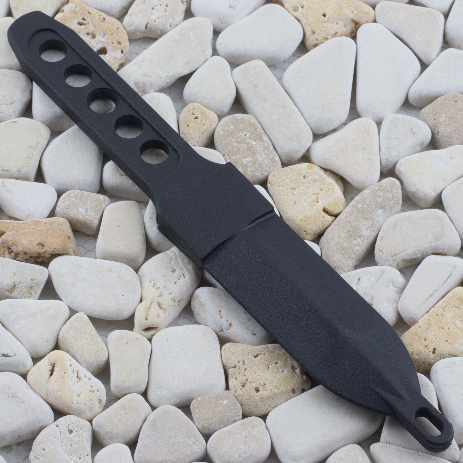 CIA Sticker Fixed Blade Knife Non Metal OnePiece Construction Black Sheath M4257