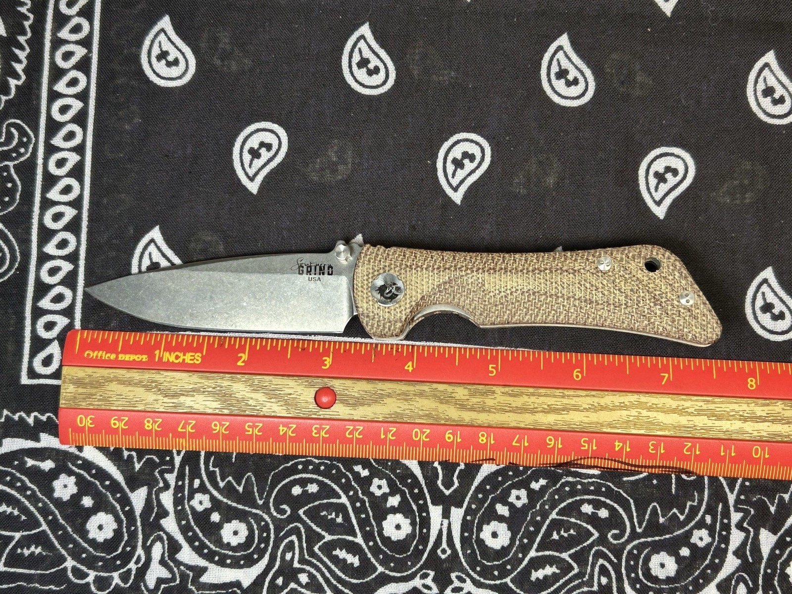 🔥New Southern Grind Spider Monkey Natural Micarta And Titanium Liners S35VN #2