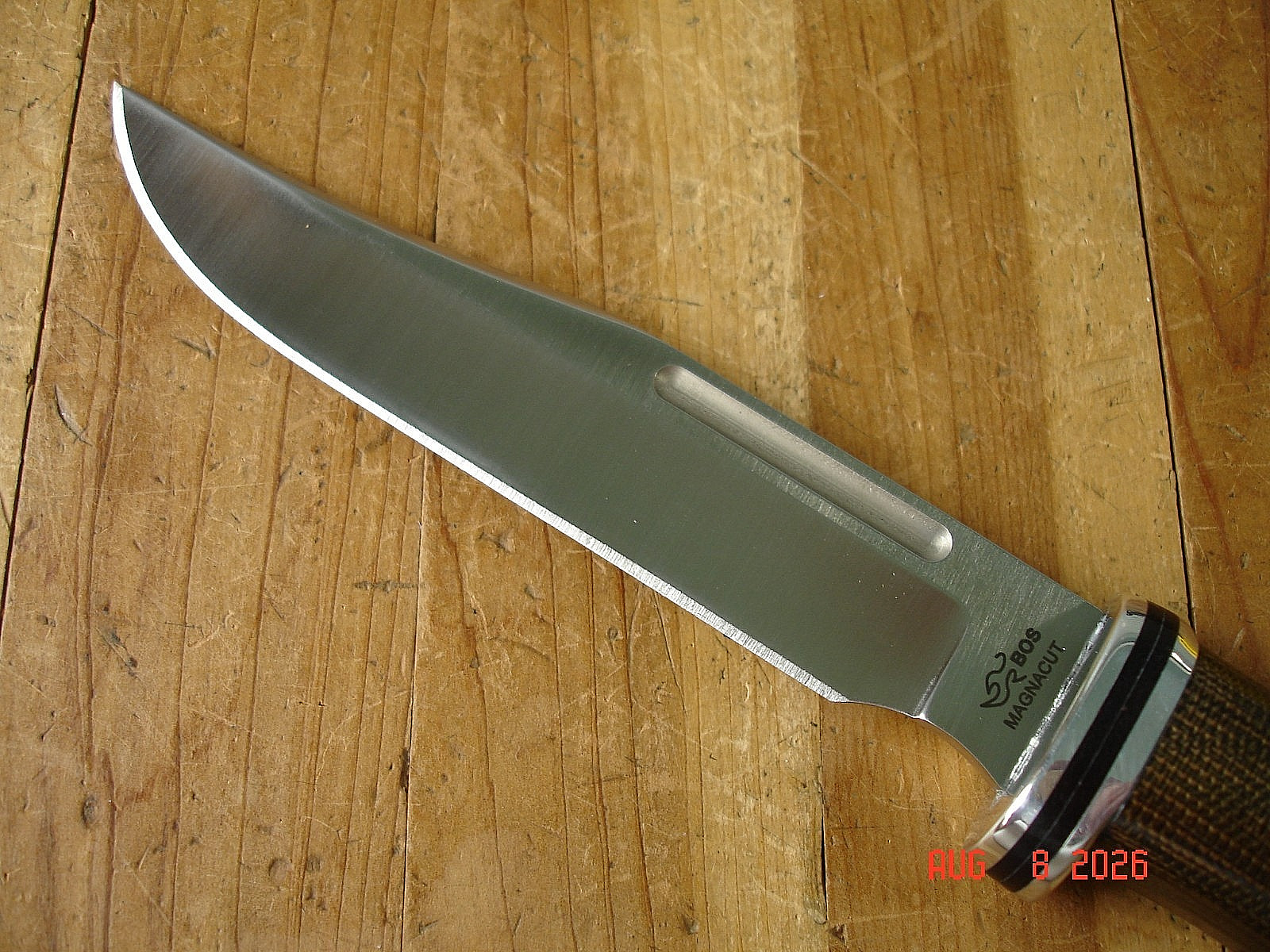 NIB FB BUCK KNIFE 117 BRAHMA BOS MAGNACUT BLADE 102 SIZE MICARTA HANDLE SHEATH