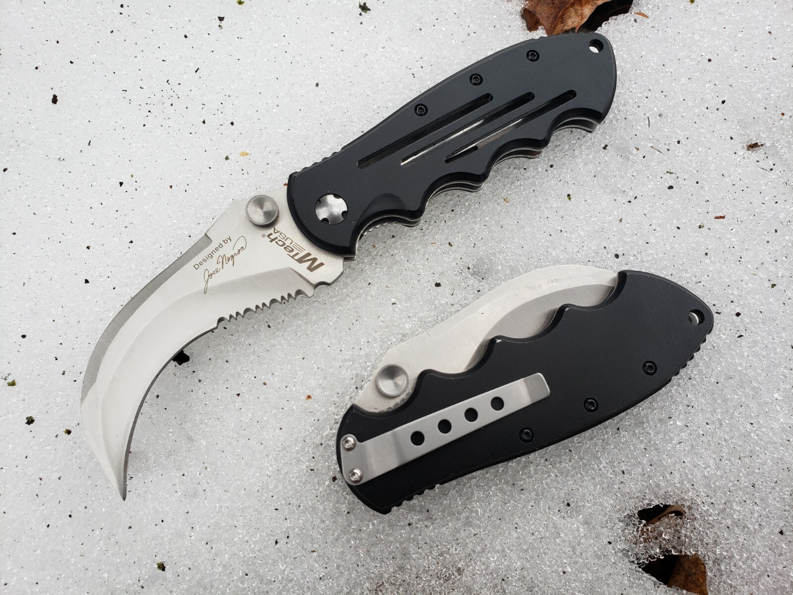 Unique Jose Negron Design Pocket Knife HawkBill Blade Manual Folder EDC 5.8oz.