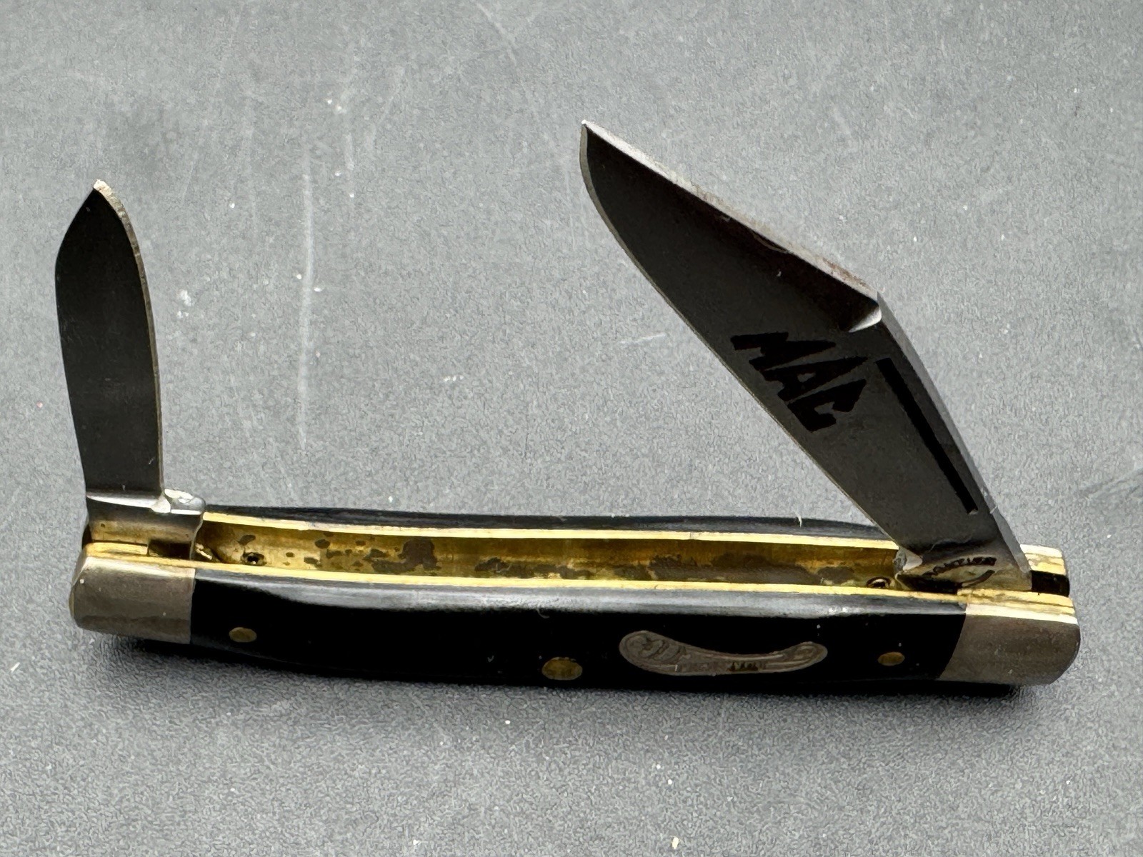NEW VTG MAC TOOLS IMPERIAL PK41P4 FRONTIER KNIFE DOUBLE BLADE BLACK USA 1975 BOX