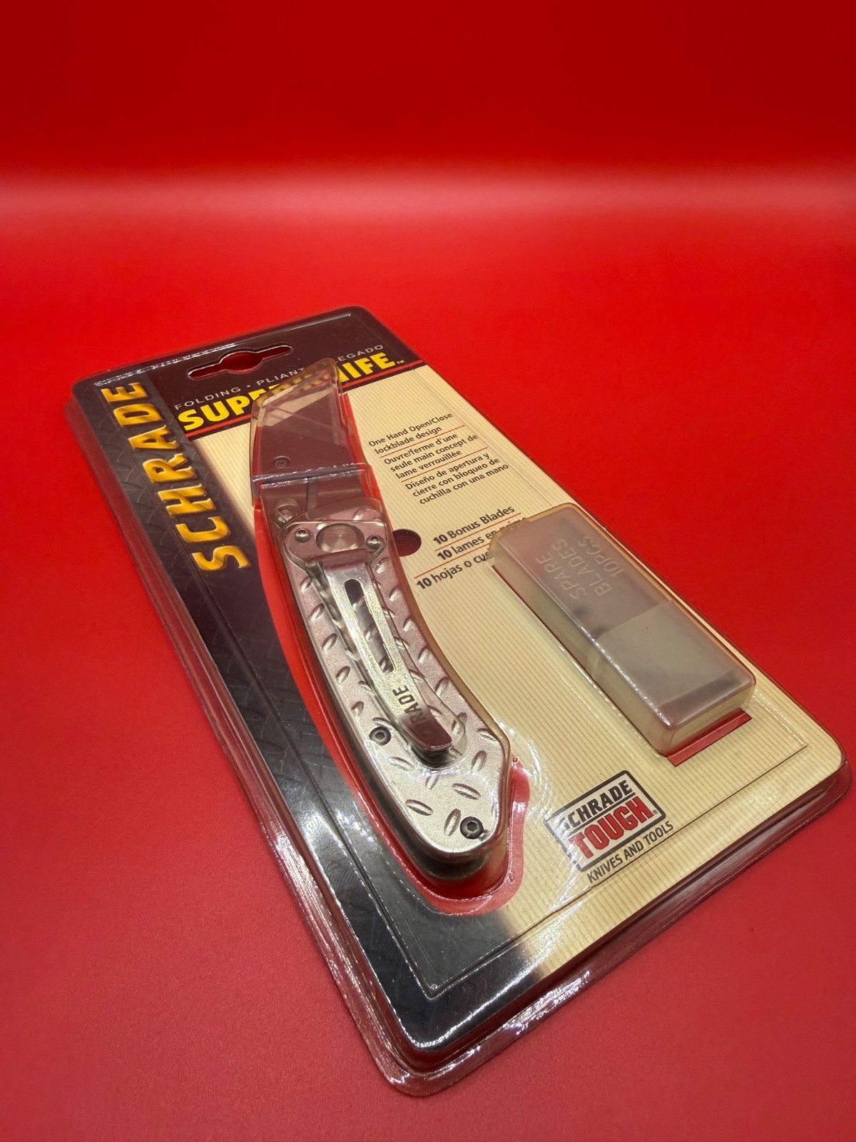 Schrade Superknife SSK5CP Folding Utility Knife NIB 10 Bonus Blades China