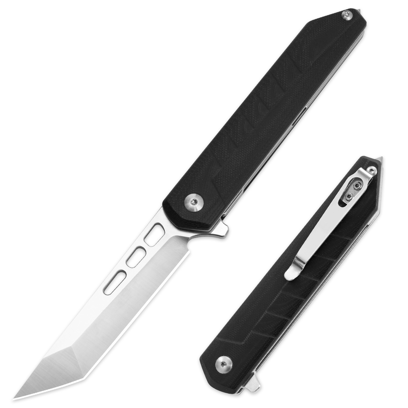 4.7″ Spring Assisted Folding Knife with Pocket Clip EDC Wood Handle Pocket Knife