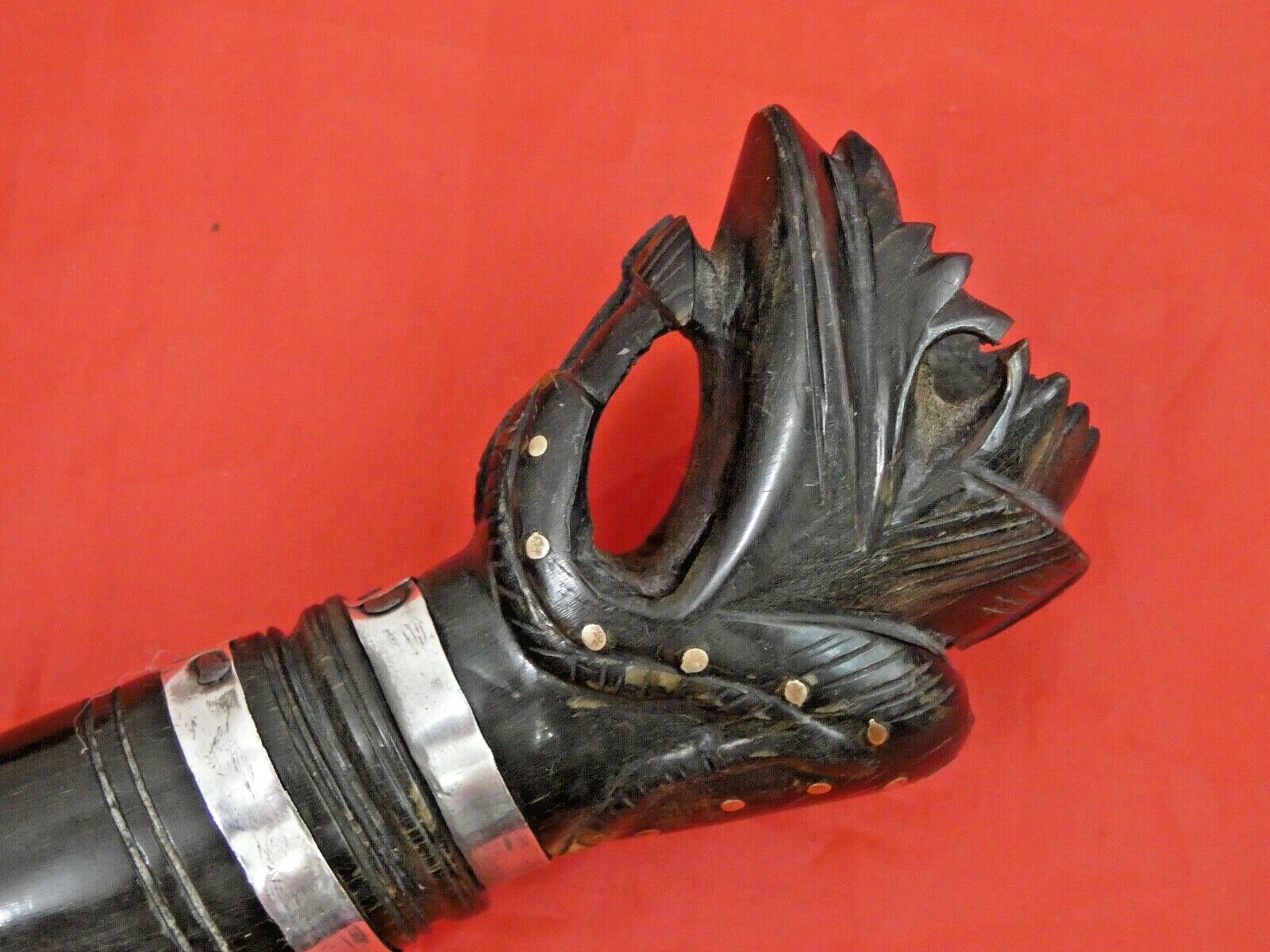 EXCEPTIONAL QUALITY ANTIQUE SILVER MOUNTED KUKRI DAGGER NEPAL INDIA Gurgha Sword