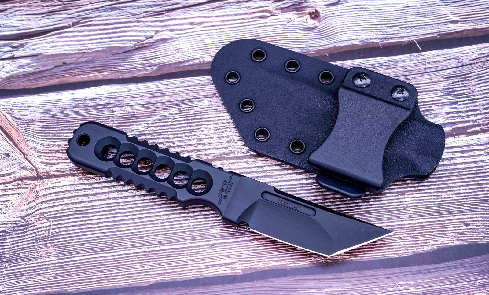 ZU Bladeworx Mekanik Fatmek, Cryodur A2, Black Cerakote Finish, Blk Kydex Sheath