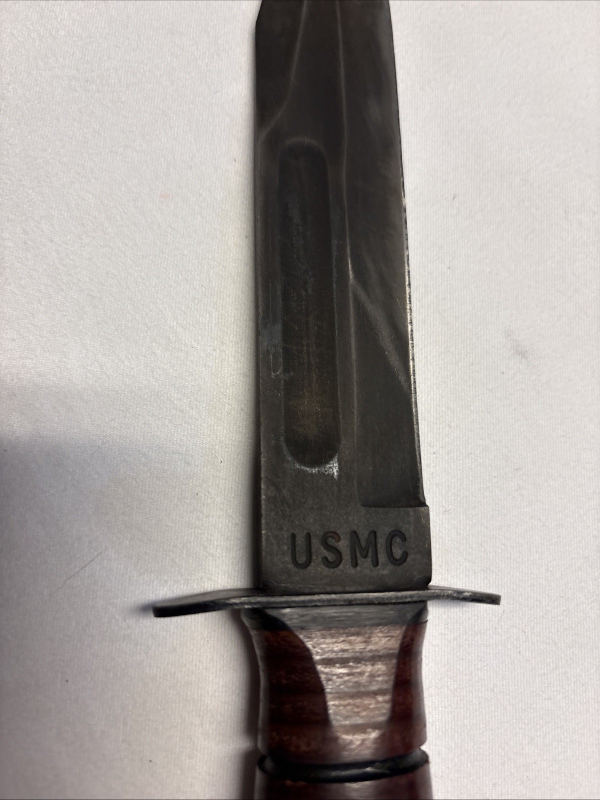KA-BAR U.S.M.C. Military Fixed Blade Fighting Knife Leather Sheath Olean NY 1217